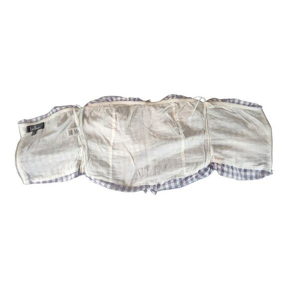 Lulus Libbie lavender & white gingham strapless crop top sz. large 100% cotton - Picture 10 of 10